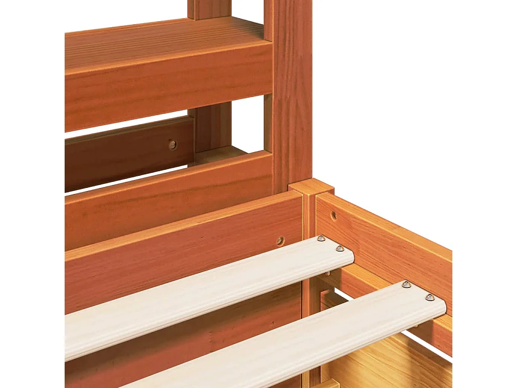 Estructura de cama sin colchón madera maciza marrón 75x190 cm