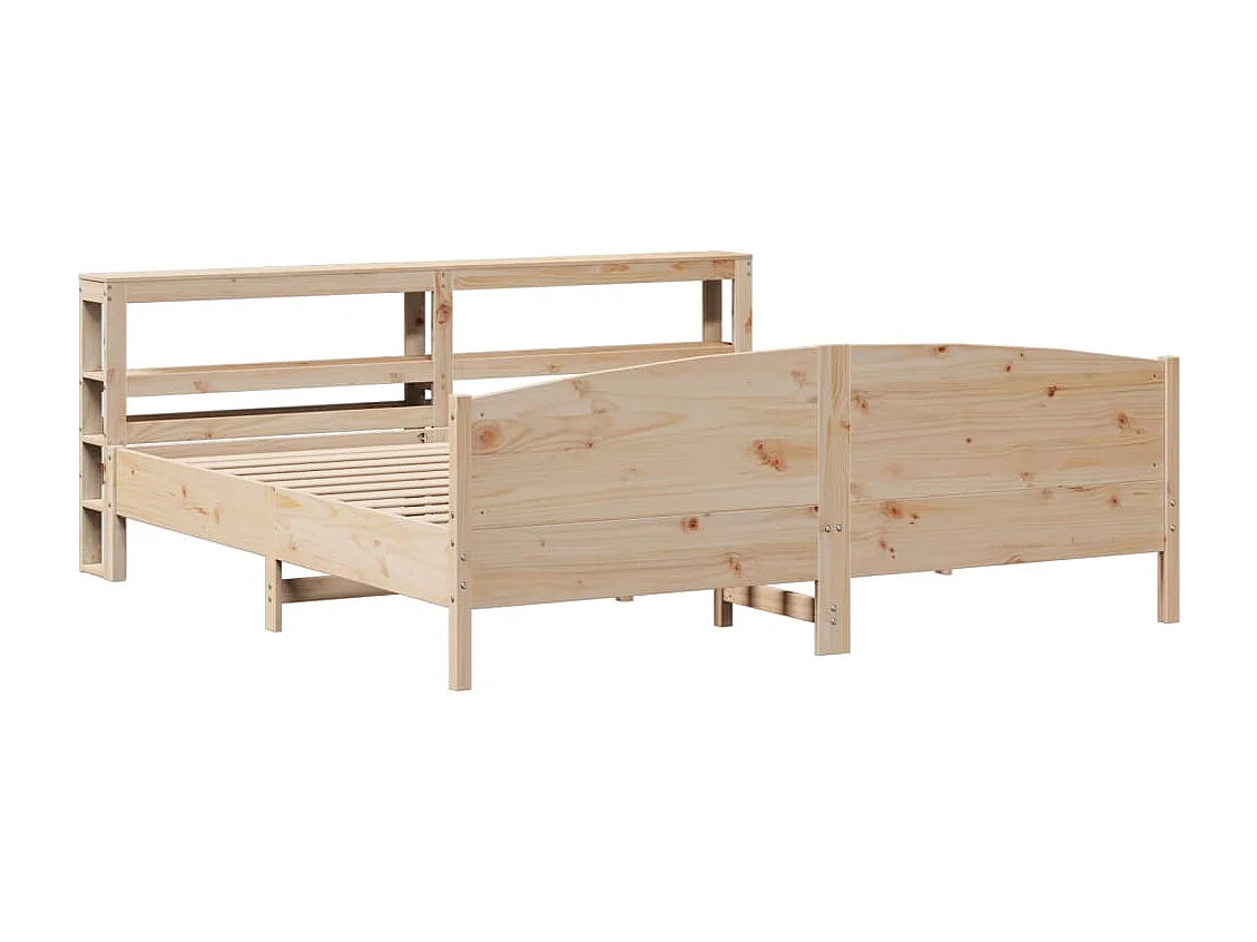 Estructura de cama sin colchón madera maciza de pino 200x200 cm