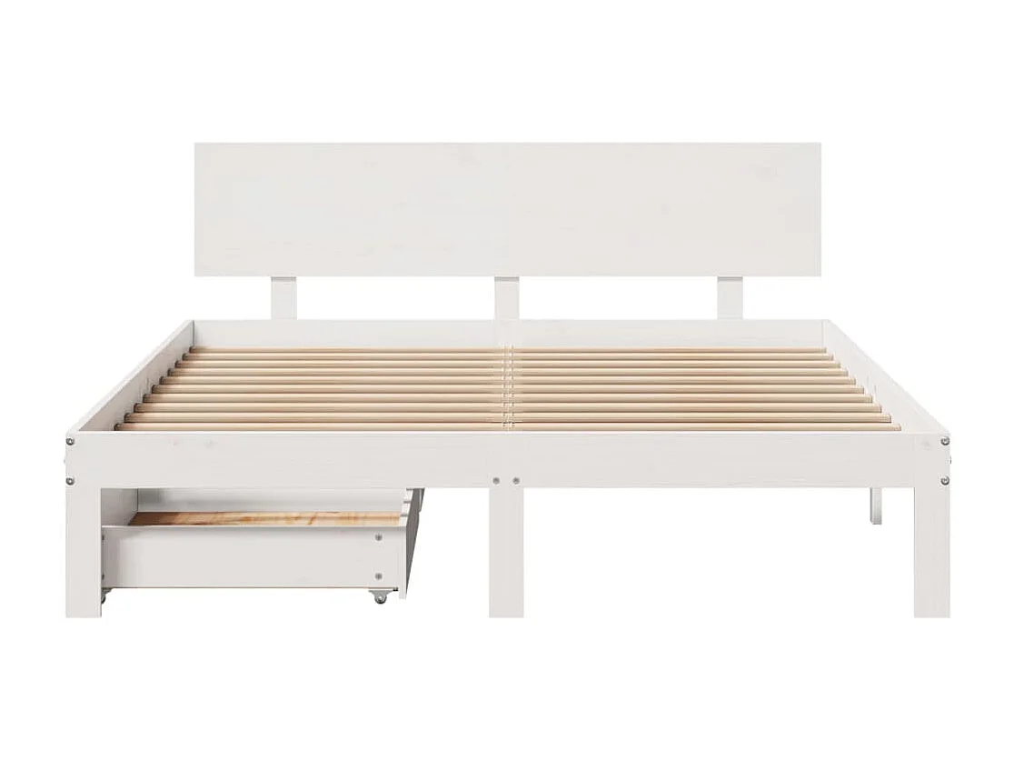 Estructura de cama con cajones madera pino blanco 120x190 cm