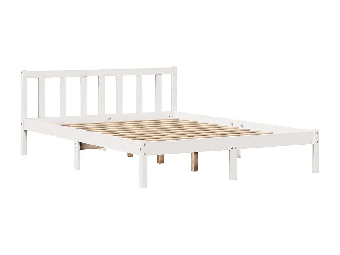 Cadre de lit sans matelas blanc 120x200 cm bois de pin massif