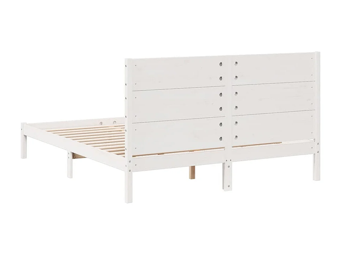 Cama extralarga sin colchón madera maciza blanca 140x220 cm
