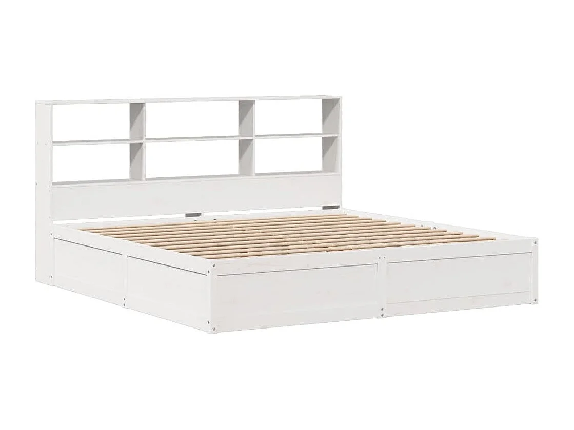 Cama sem colchão 180x200 cm madeira de pinho maciça branco