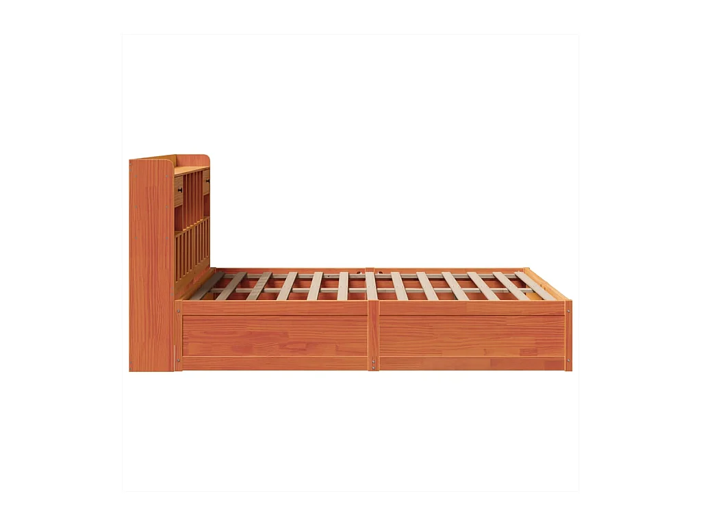 Cadre de lit sans matelas cire marron 150x200cm bois pin massif