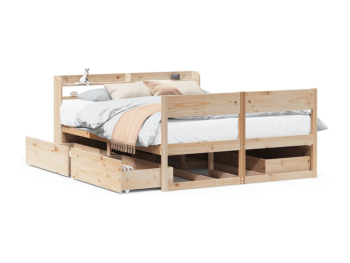 Cadre de lit sans matelas 160x200 cm bois massif de pin