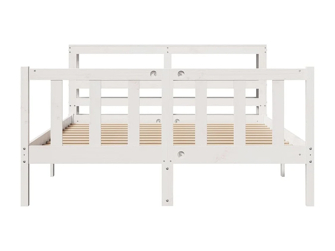 Cama sem colchão 160x200 cm madeira de pinho maciça branco