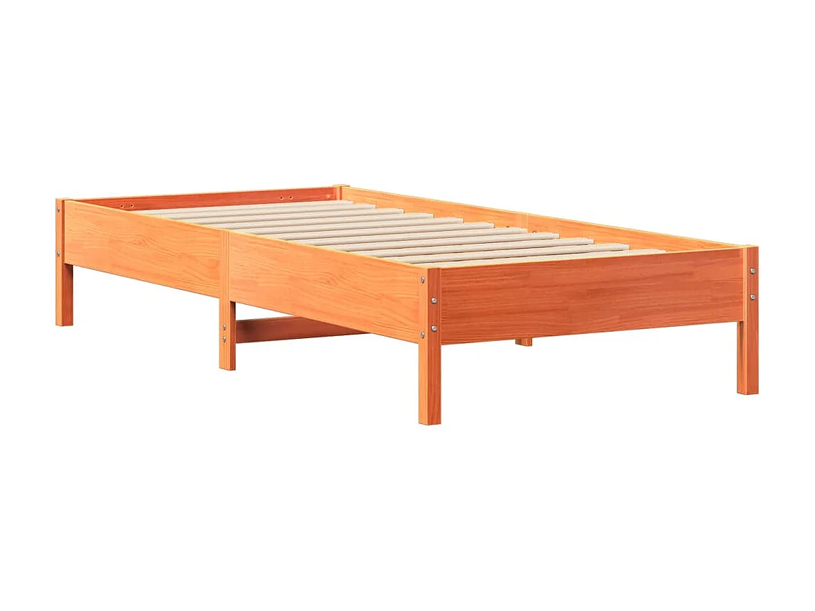 Estructura de cama sin colchón madera de pino marrón 90x200 cm