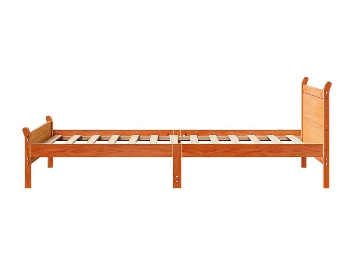 Cadre de lit sans matelas cire marron 90x200 cm bois pin massif