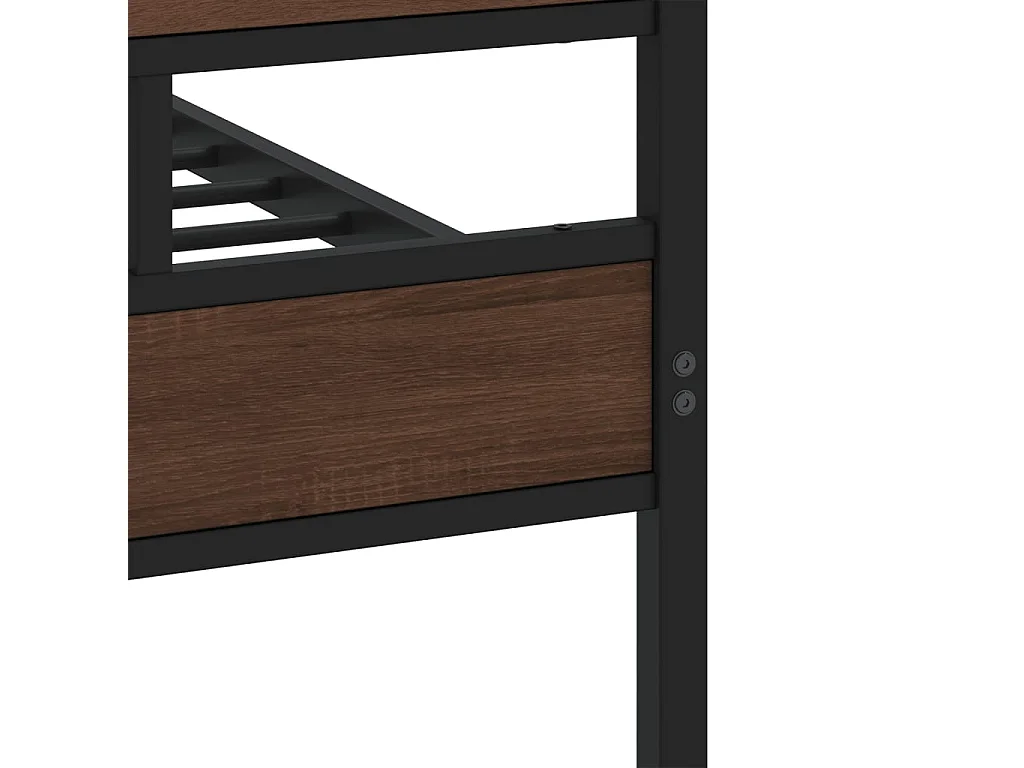 Estructura de cama sin colchón metal roble marrón 183x213 cm