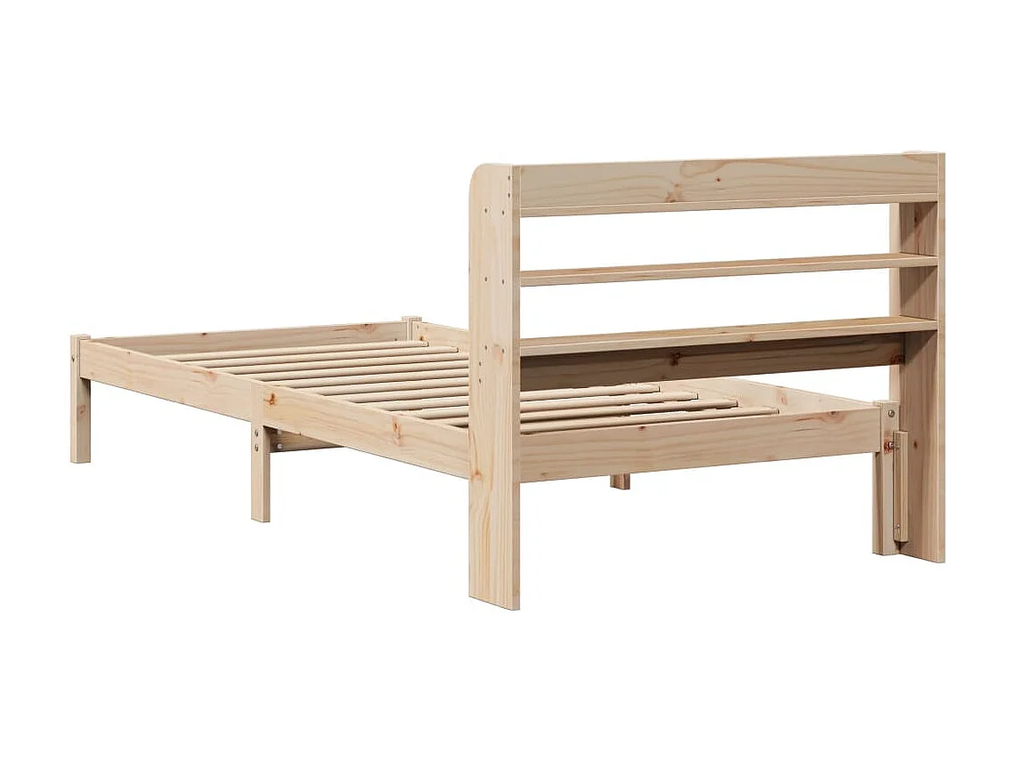 Estructura de cama sin colchón madera maciza pino 75x190 cm