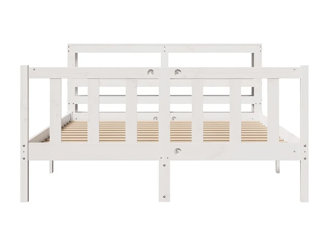 Estructura de cama sin colchón madera de pino blanca 120x200 cm