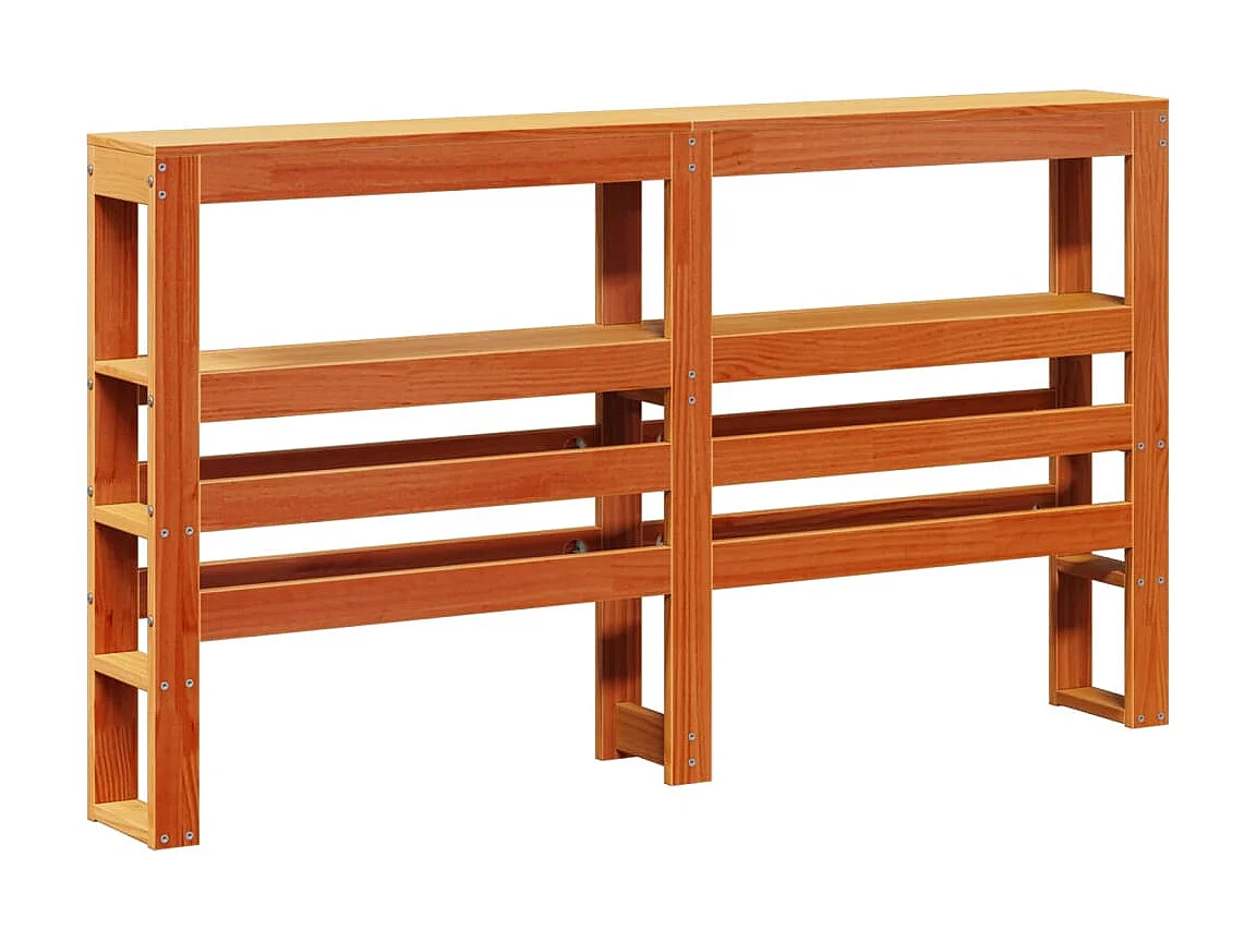 Cama sin colchón madera maciza de pino marrón cera 120x200 cm