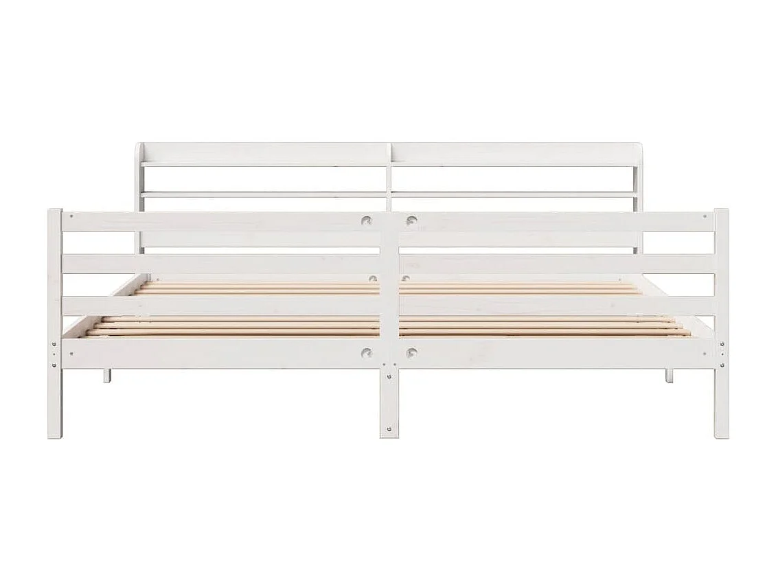 Estrutura de cama com cabeceira 180x200cm pinho maciço branco