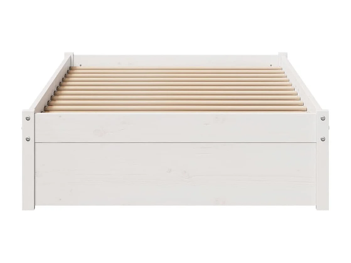 Cadre de lit sans matelas blanc 90x200 cm bois de pin massif