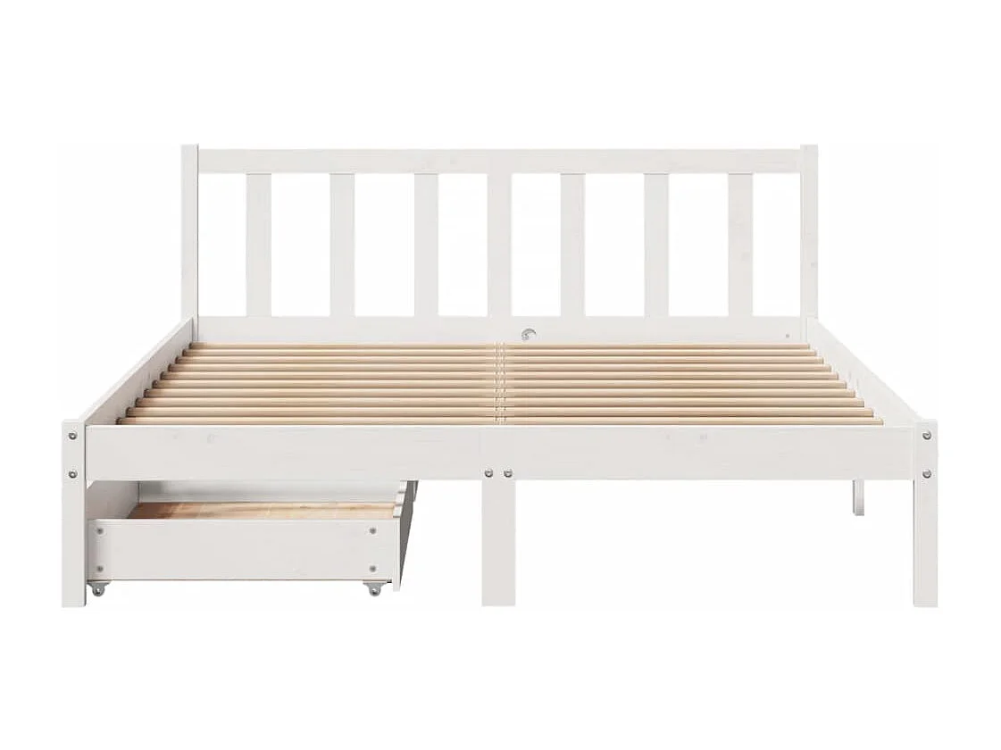 Estructura de cama sin colchón madera maciza de pino 160x200 cm