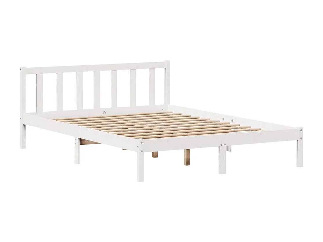 Cadre de lit sans matelas blanc 160x200 cm bois de pin massif
