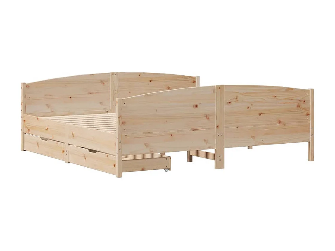 Cadre de lit sans matelas 200x200 cm bois massif de pin