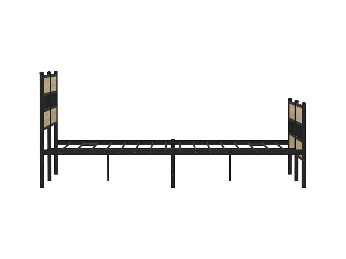 Estrutura de cama sem colchão 140x190 cm metal carvalho sonoma