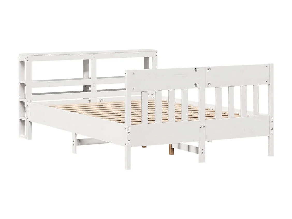 Cadre de lit sans matelas blanc 140x200 cm bois de pin massif