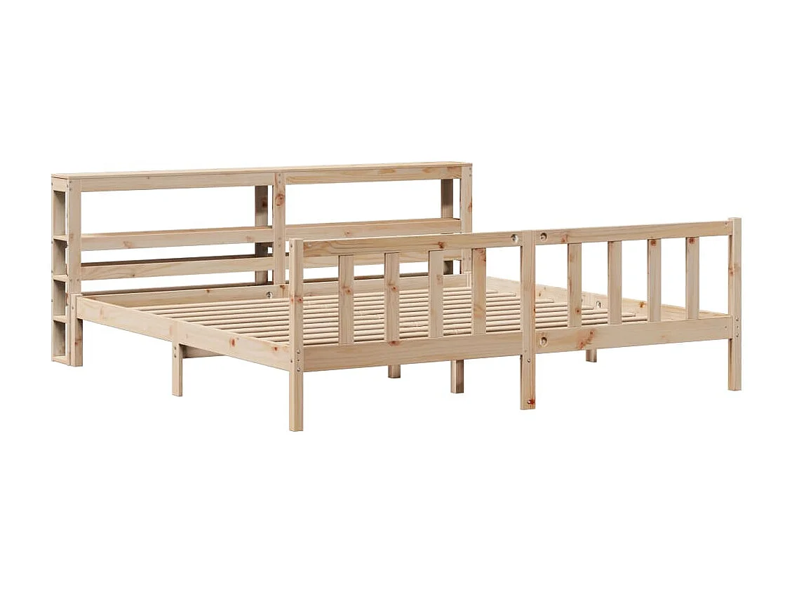 Estructura de cama sin colchón madera maciza de pino 180x200 cm