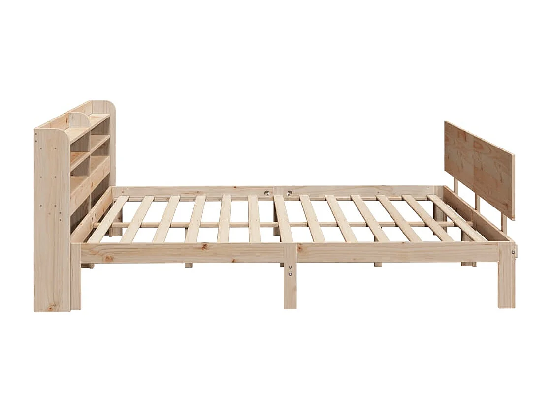 Estructura de cama con cabecero madera maciza de pino 200x200cm