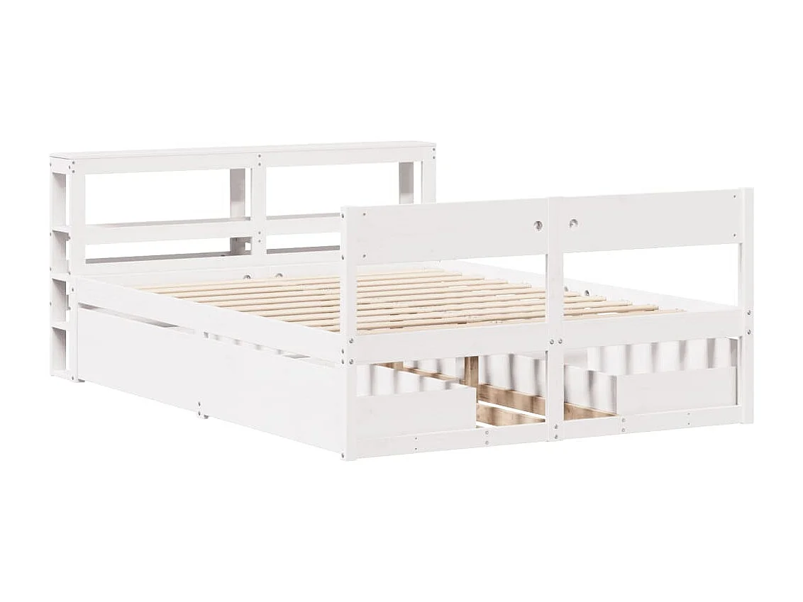 Estructura de cama sin colchón madera maciza de pino 160x200 cm