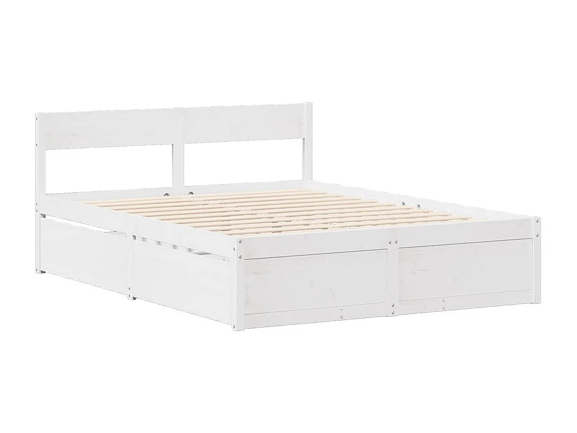 Estructura de cama sin colchón madera maciza de pino 160x200 cm