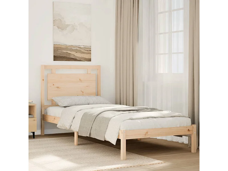 Cama extralarga sin colchón madera maciza 100x210 cm