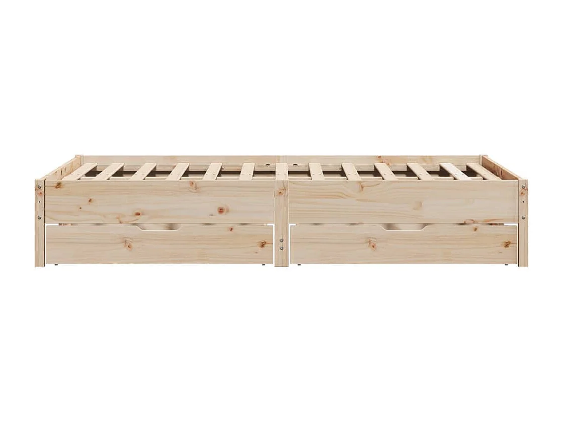 Estructura de cama sin colchón madera maciza de pino 135x190 cm