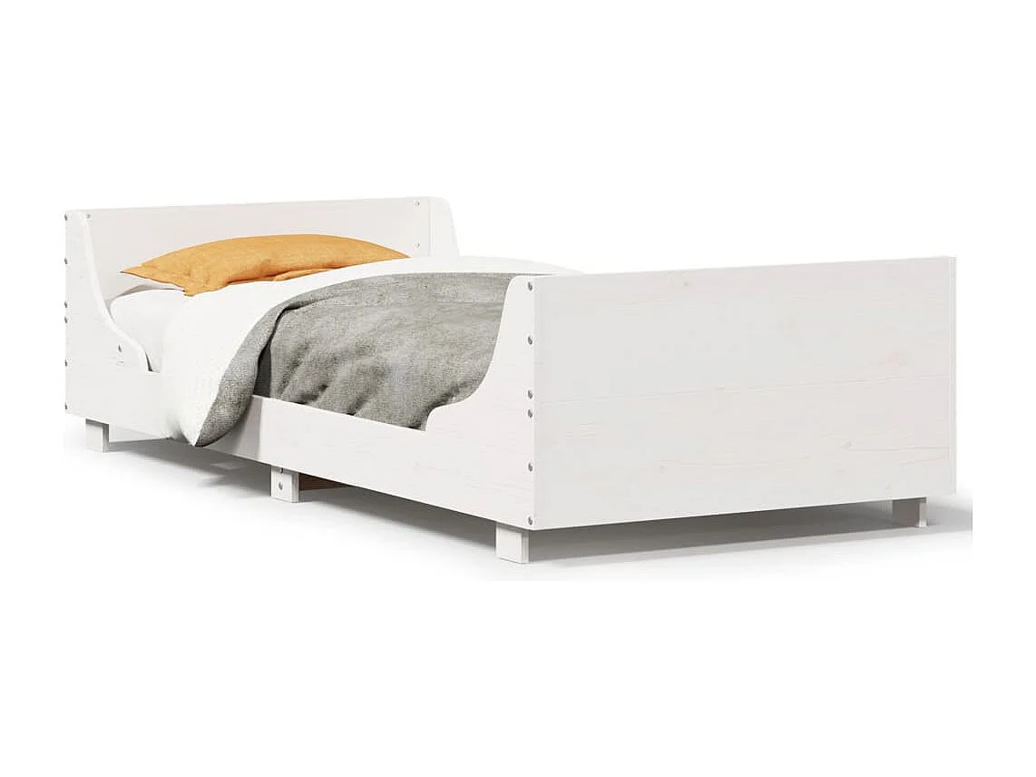 Estructura de cama sin colchón madera de pino blanca 90x200 cm