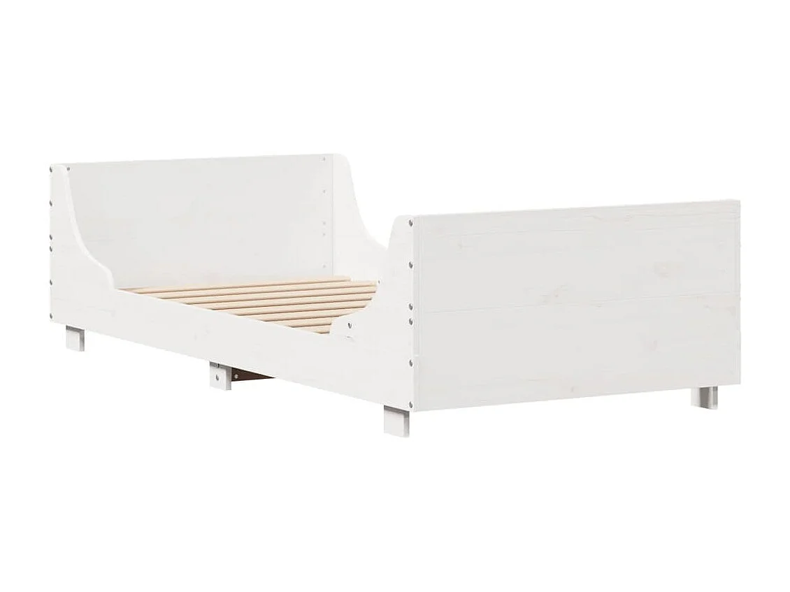 Estructura de cama sin colchón madera de pino blanca 90x200 cm