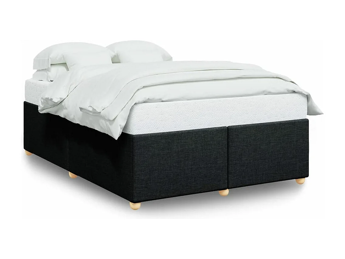 Cadre de lit sans matelas noir 140x200 cm tissu