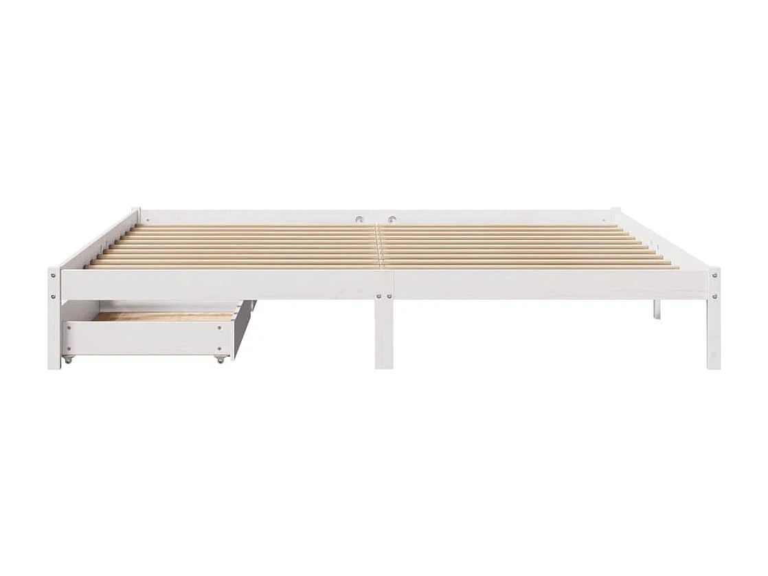 Cadre de lit sans matelas blanc 180x200 cm bois massif de pin