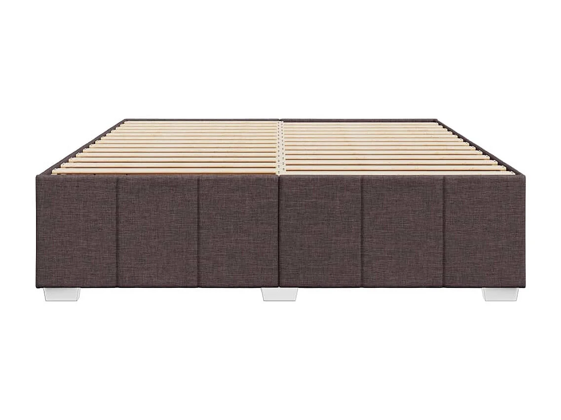 Cadre de lit sans matelas marron foncé 200x200 cm tissu