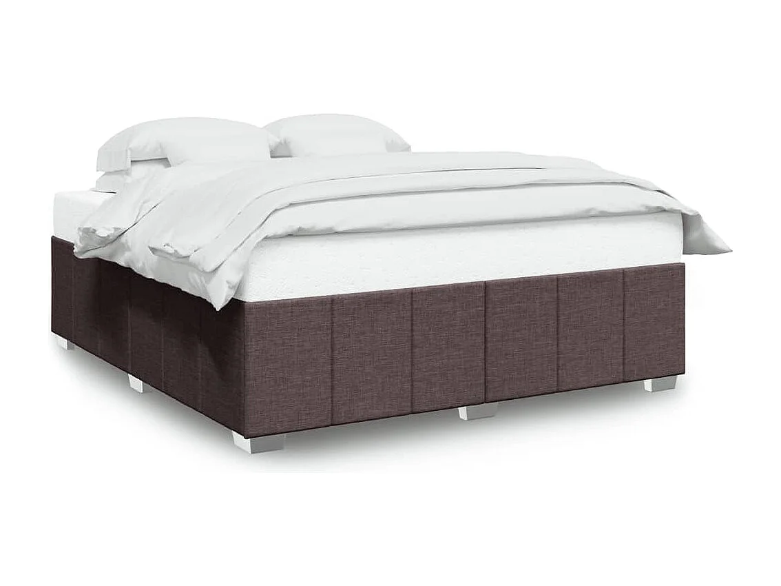 Cadre de lit sans matelas marron foncé 200x200 cm tissu