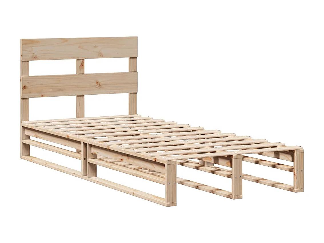 Estructura de cama sin colchón madera maciza de pino 90x190 cm