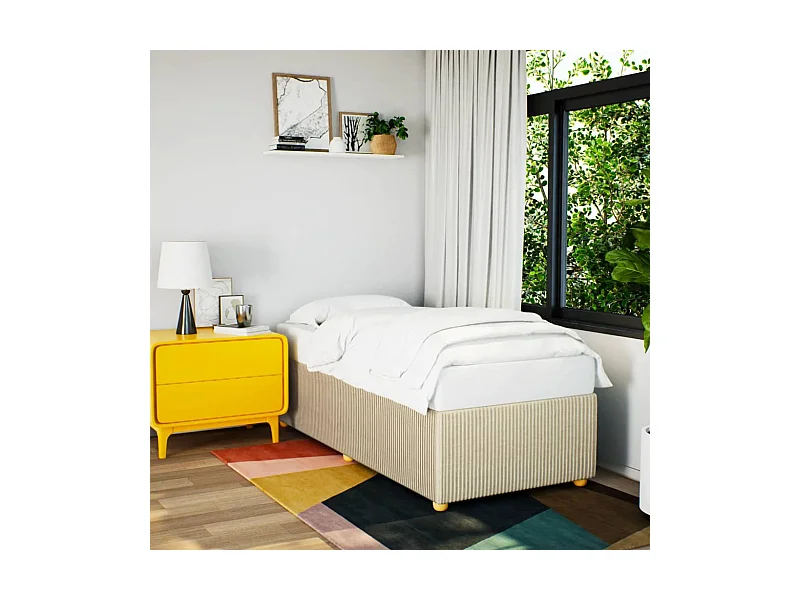 Cadre de lit Crème 80x200 cm Tissu