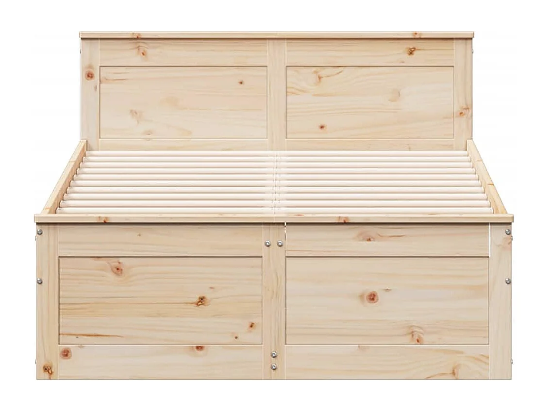 Cama con cabecero sin colchón madera maciza de pino 120x190 cm
