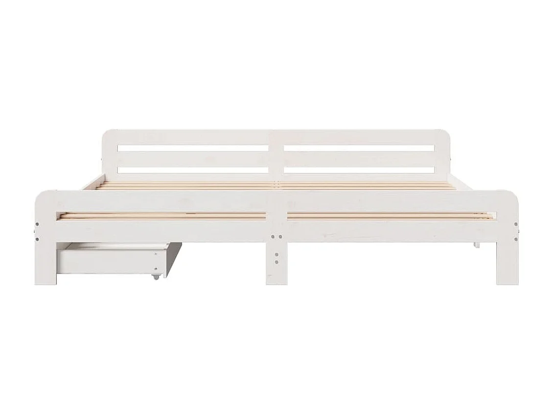 Estructura de cama sin colchón madera maciza blanca 200x200 cm