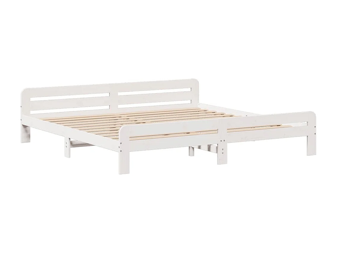 Estructura de cama sin colchón madera maciza blanca 200x200 cm