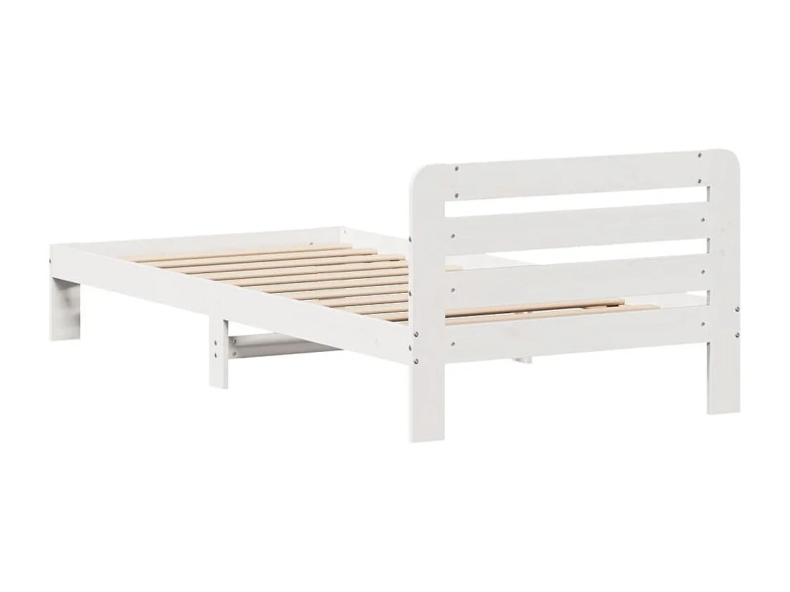 Cama sem colchão 100x200 cm madeira de pinho maciça branco