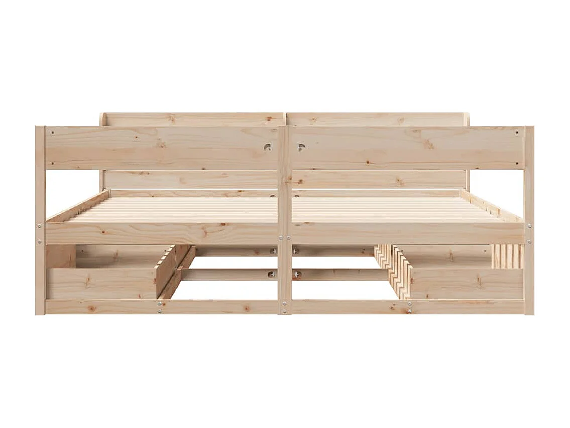 Estructura de cama sin colchón madera maciza de pino 180x200 cm