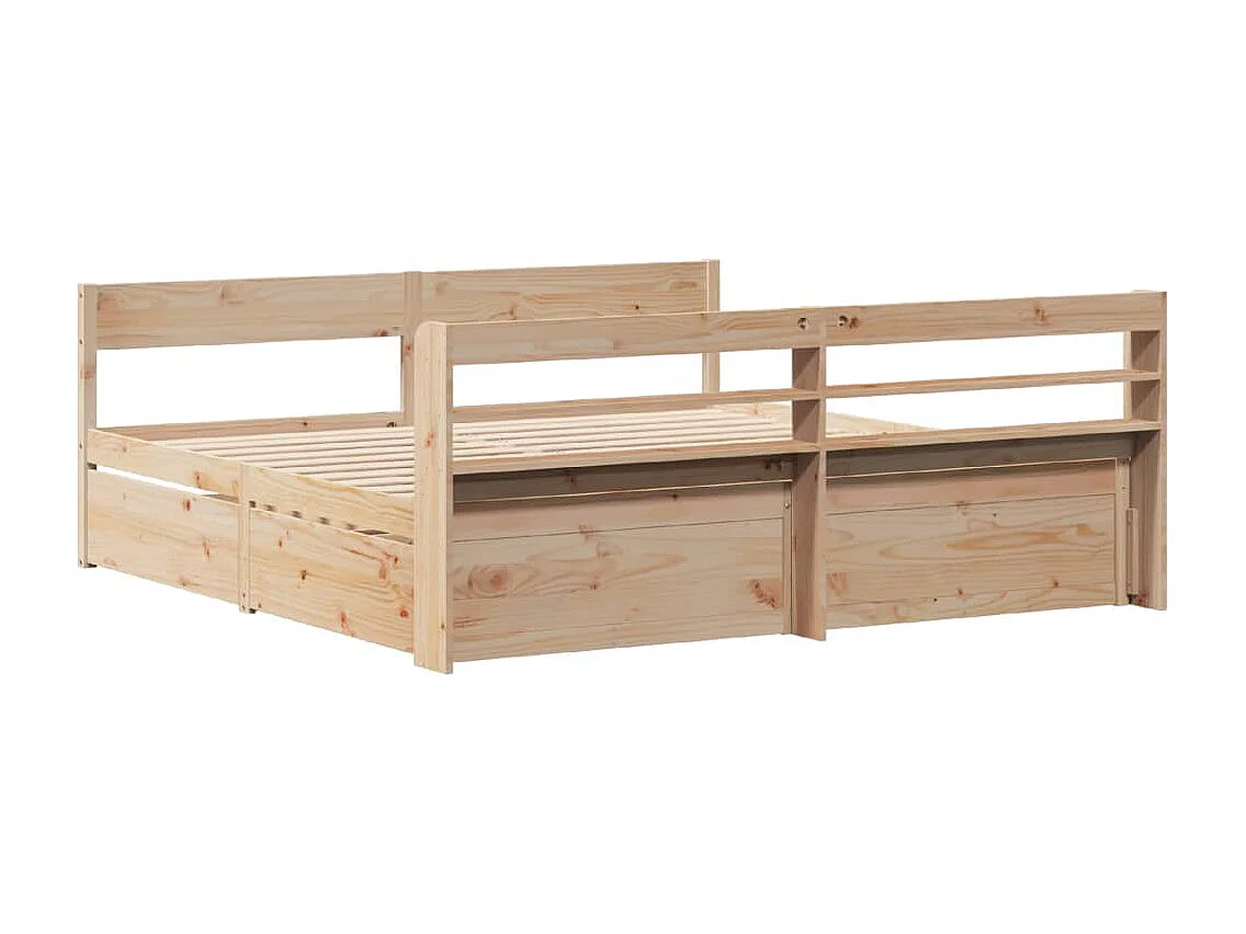 Estructura de cama sin colchón madera maciza de pino 180x200 cm