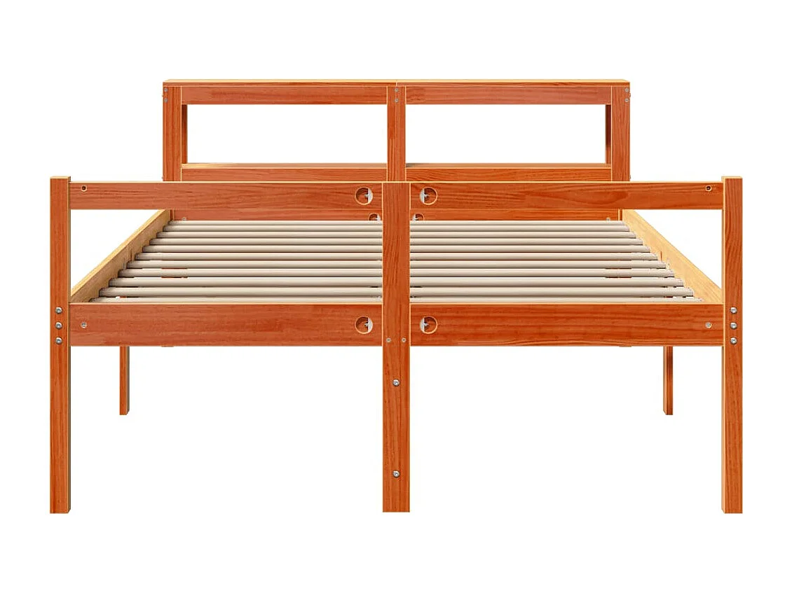 Cadre de lit et tête de lit cire marron 160x200 cm bois de pin