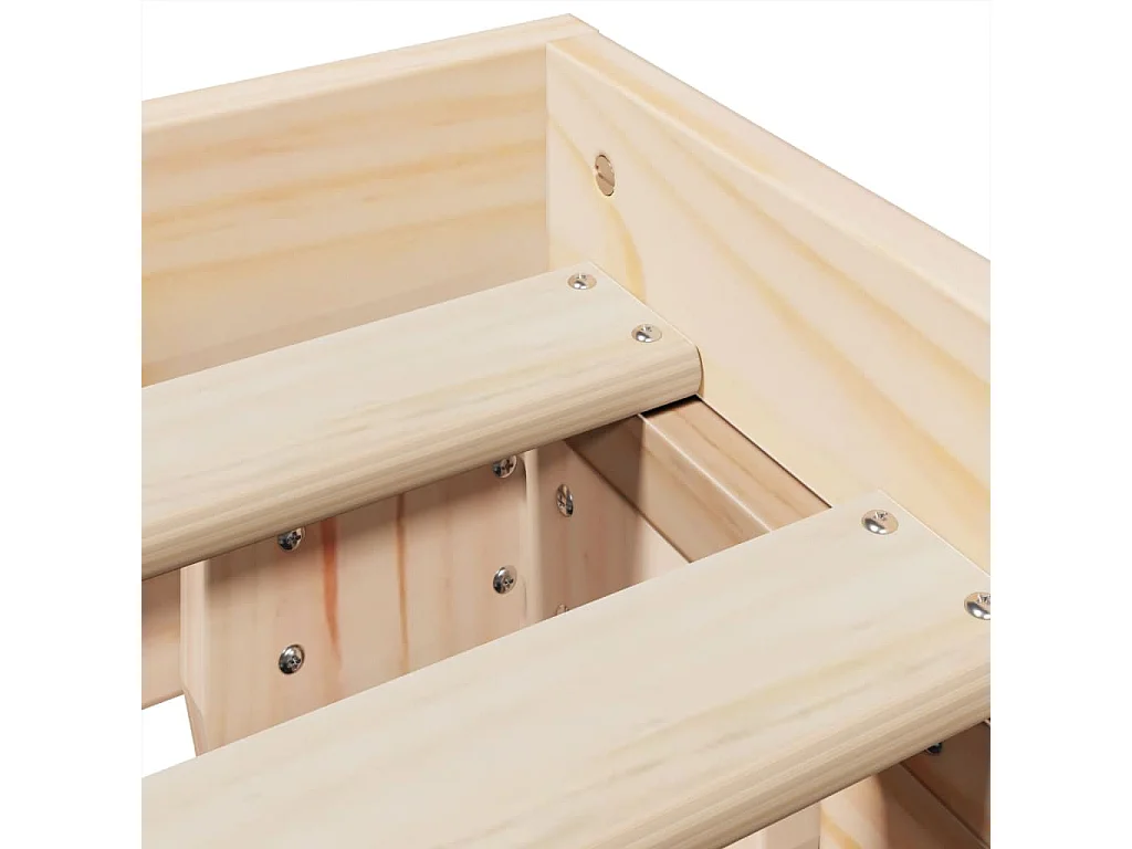 Estructura de cama sin colchón madera maciza de pino 135x190 cm