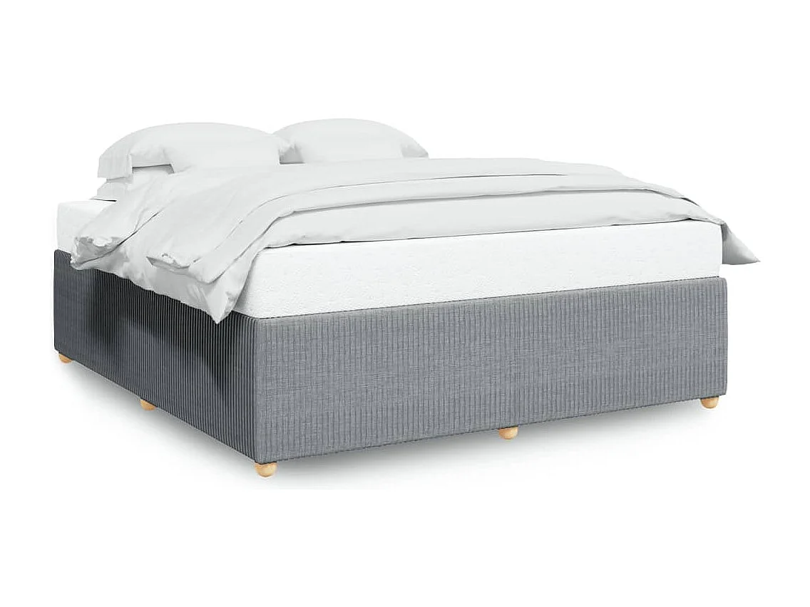 Cadre de lit sans matelas gris clair 180x200 cm tissu