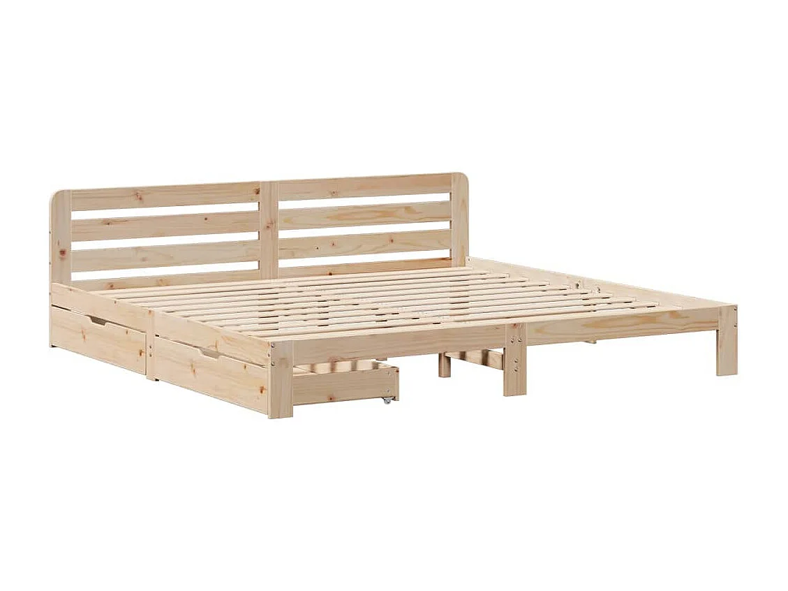 Estructura de cama sin colchón madera maciza de pino 180x200 cm