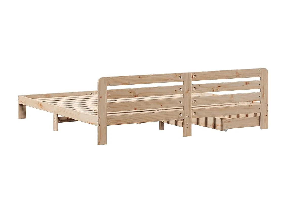 Estructura de cama sin colchón madera maciza de pino 180x200 cm