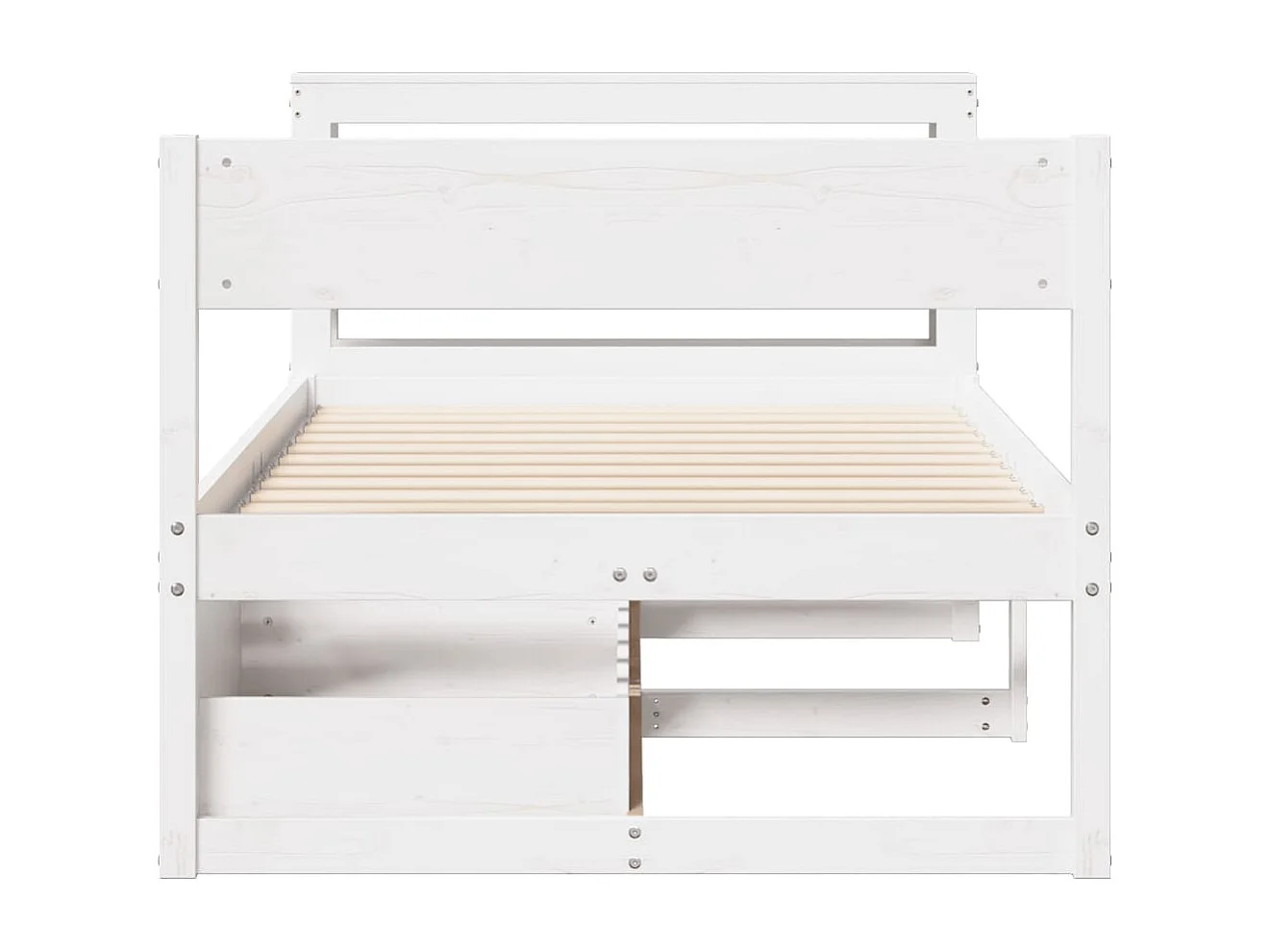 Estructura de cama sin colchón madera de pino blanca 90x200 cm