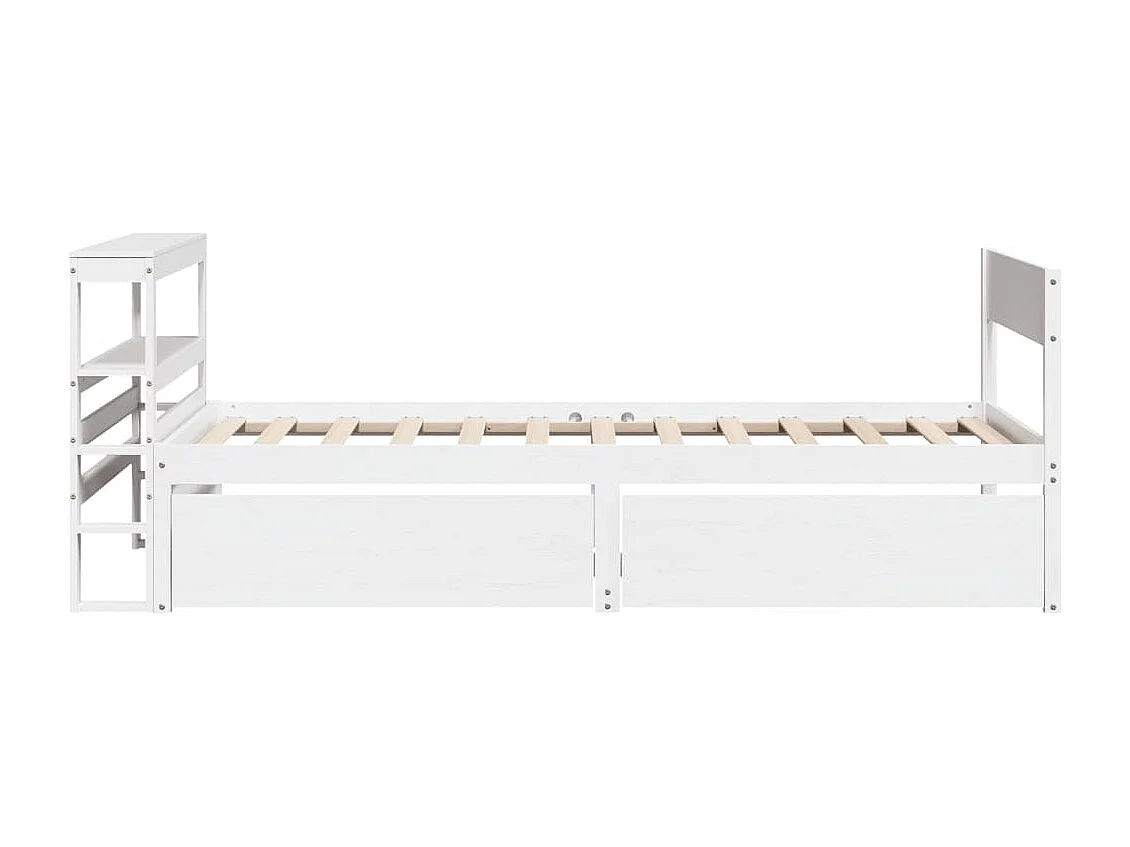 Estructura de cama sin colchón madera de pino blanca 90x200 cm
