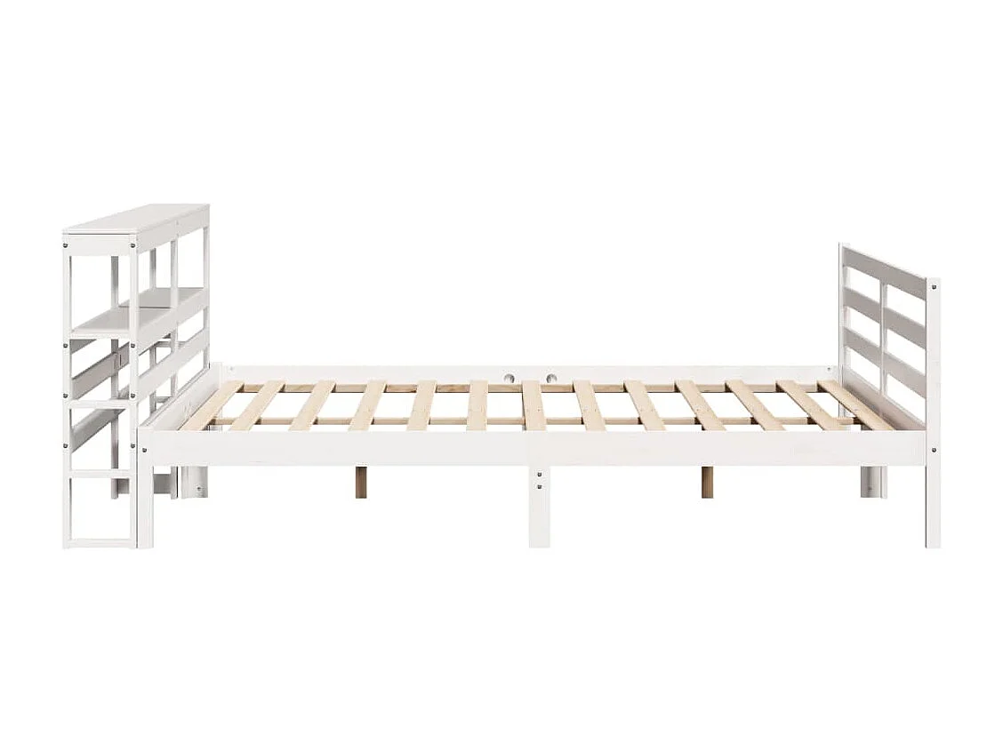 Cadre de lit sans matelas blanc 200x200 cm bois massif de pin